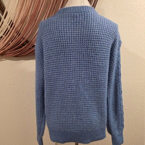 Lauren Conrad Metallic Blue Sweater Sz S - Picture 4 of 8
